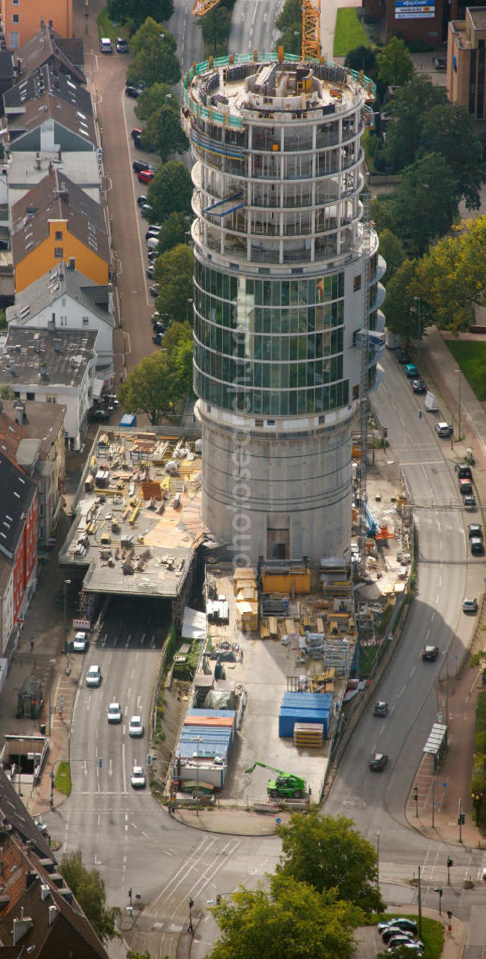 Bochum from above - Construction Site at a former bunker at the University Street in Bochum