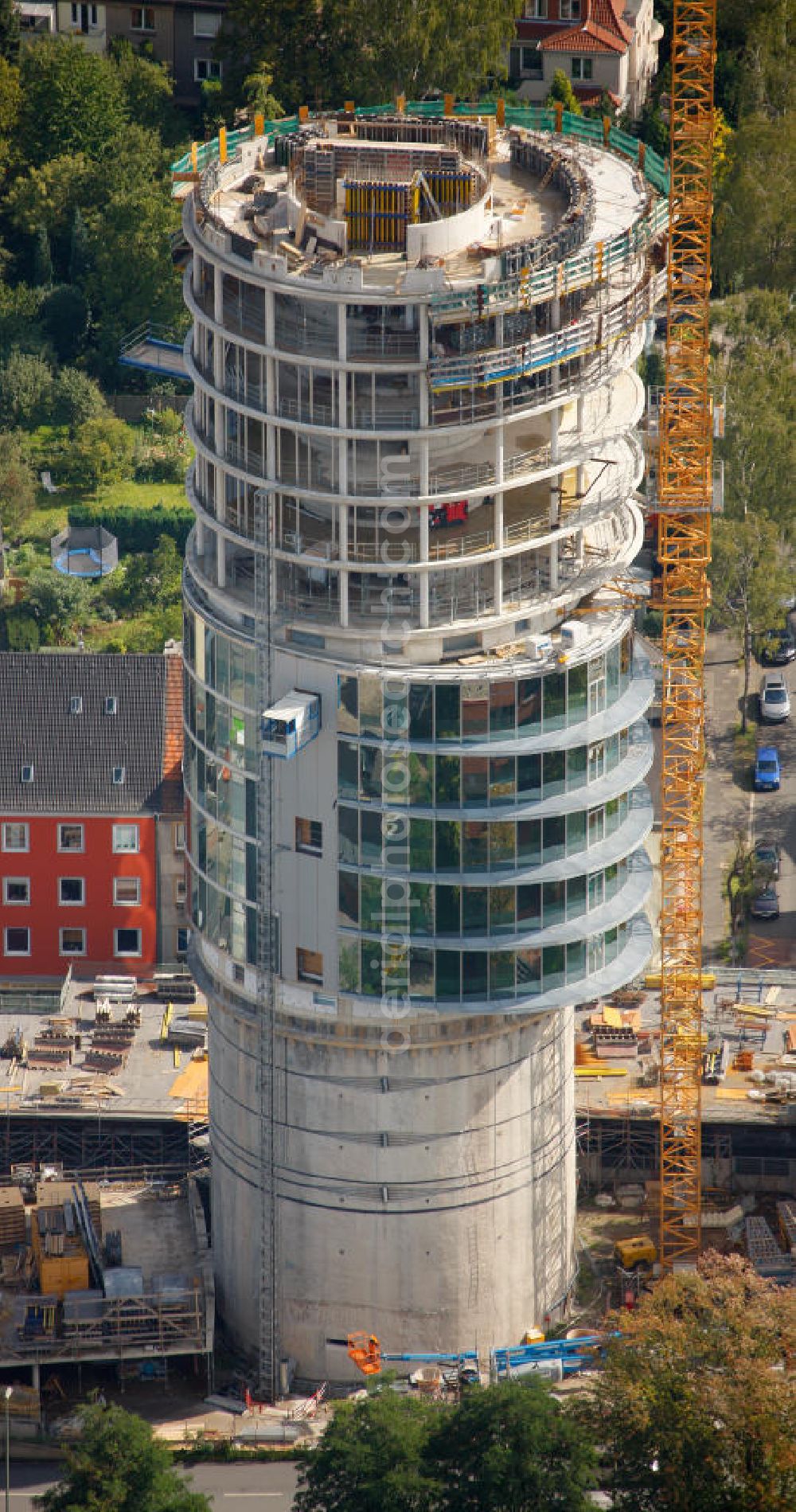 Bochum from the bird's eye view: Construction Site at a former bunker at the University Street in Bochum