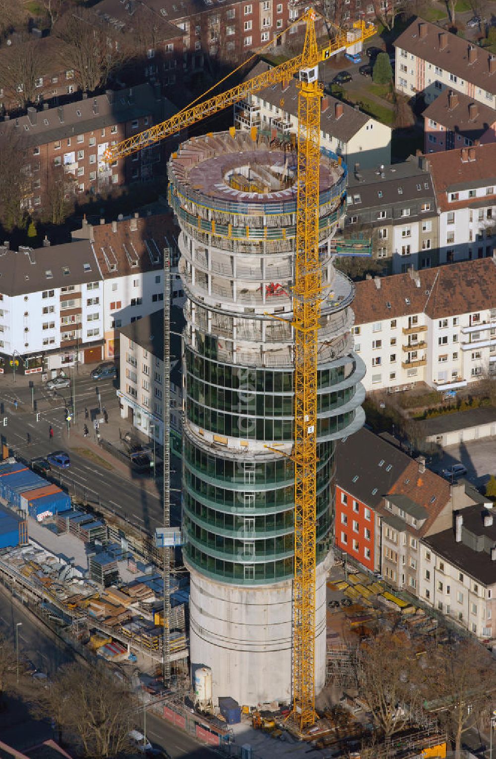 Bochum from above - Construction Site at a former bunker at the University Street in Bochum