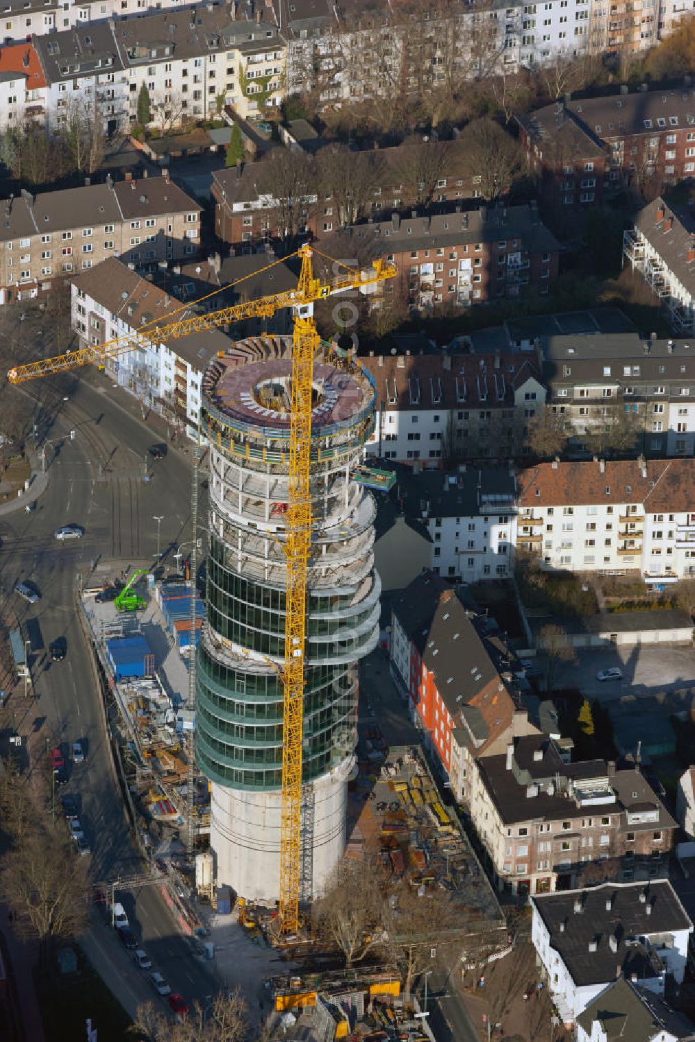 Bochum from the bird's eye view: Construction Site at a former bunker at the University Street in Bochum