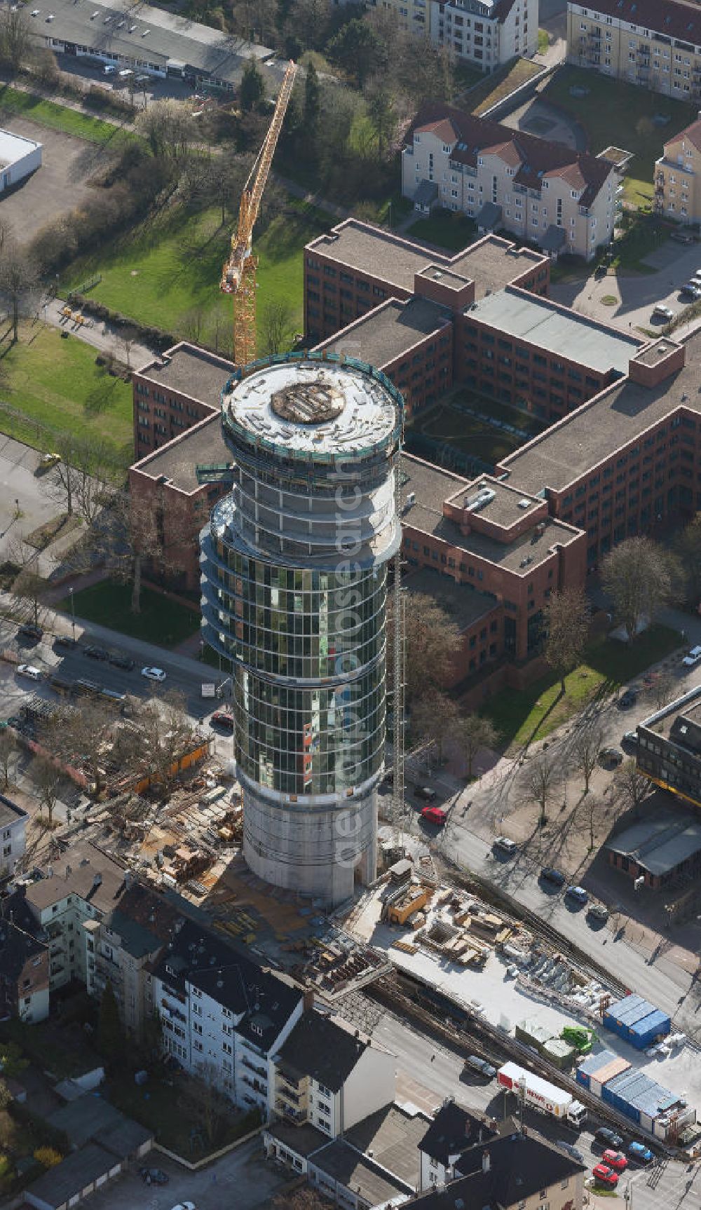 Aerial photograph Bochum - Construction Site at a former bunker at the University Street in Bochum