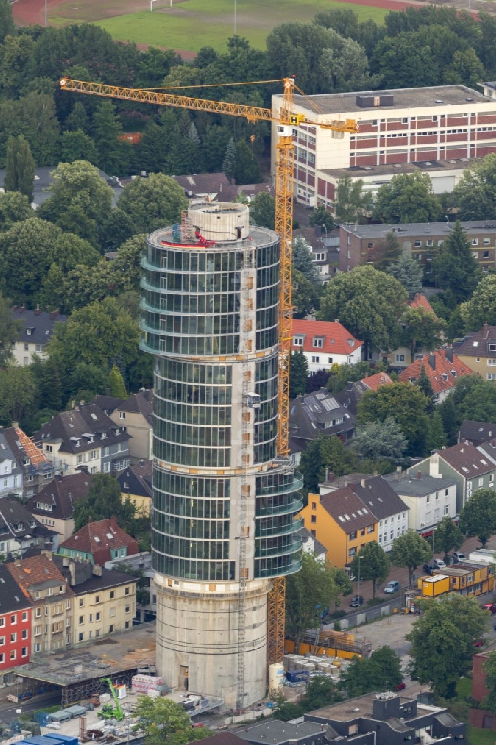 Bochum from the bird's eye view: Construction Site at a former bunker at the University Street in Bochum