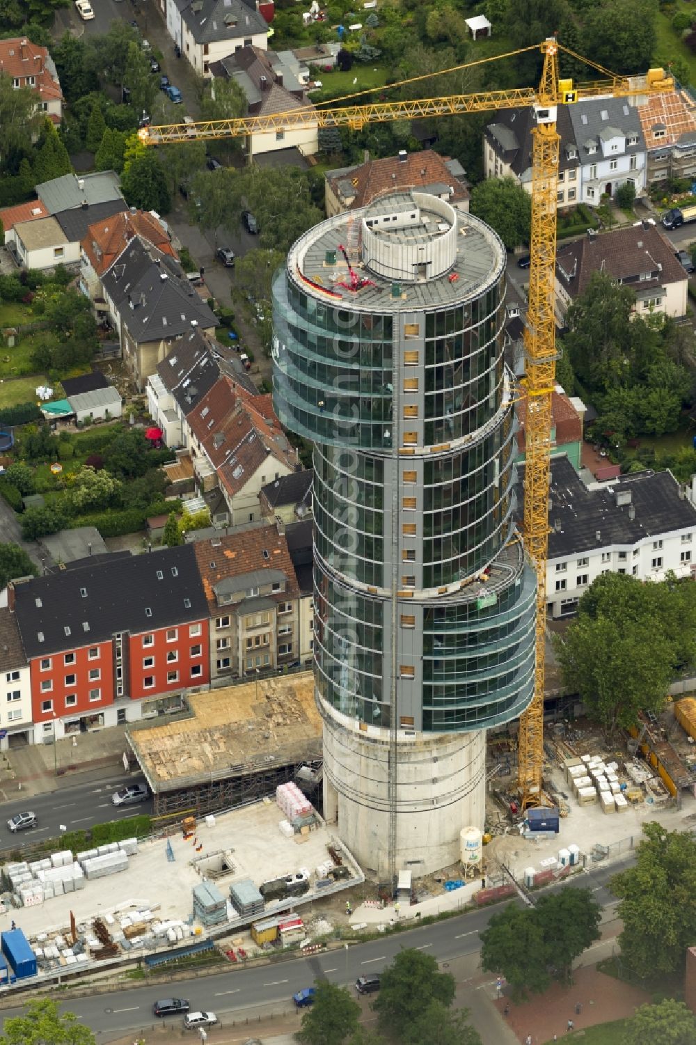 Aerial photograph Bochum - Construction Site at a former bunker at the University Street in Bochum