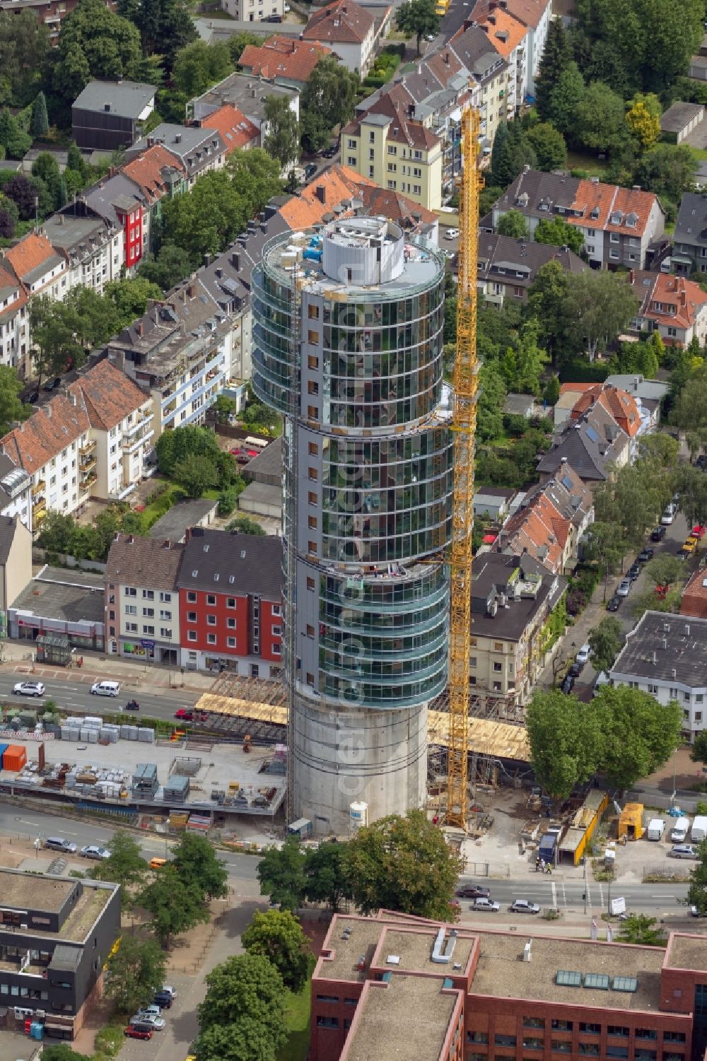 Aerial photograph Bochum - Construction Site at a former bunker at the University Street in Bochum