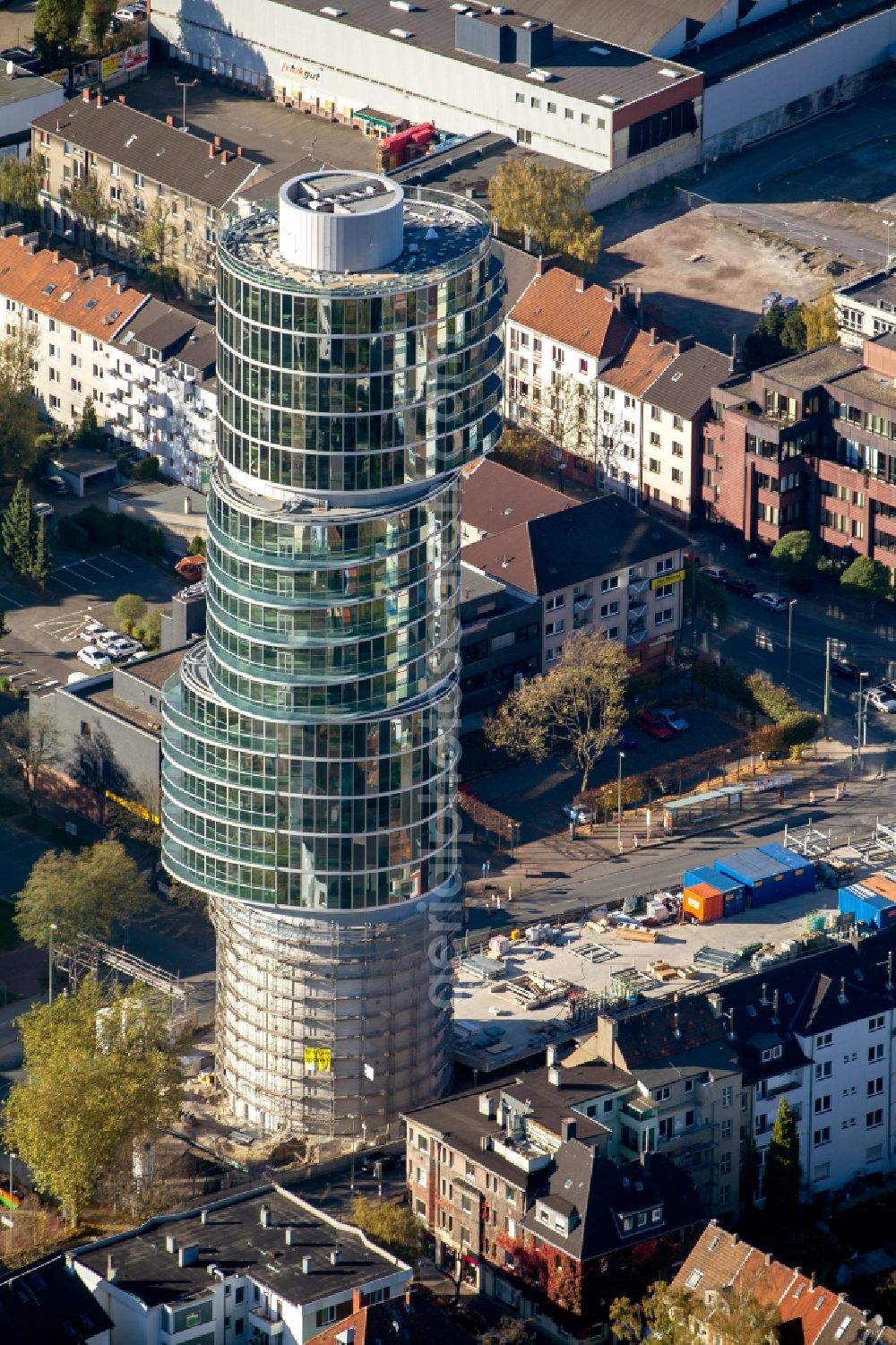 Bochum from the bird's eye view: Construction Site at a former bunker at the University Street in Bochum