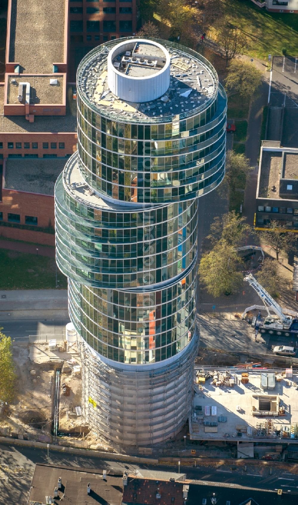 Aerial image Bochum - Construction Site at a former bunker at the University Street in Bochum