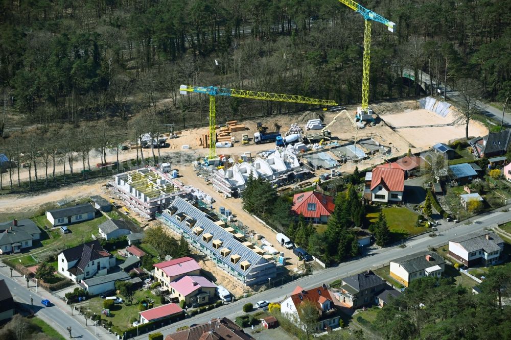 Aerial image Loddin - Construction site of holiday house plant of the park in Loddin on the island of Usedom in the state Mecklenburg - Western Pomerania, Germany