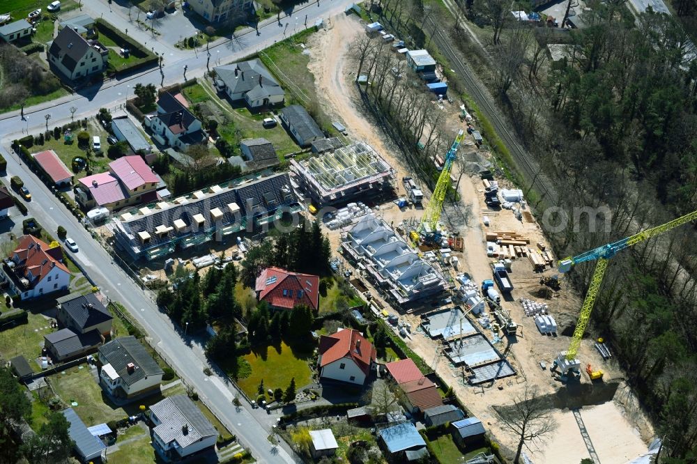 Aerial photograph Loddin - Construction site of holiday house plant of the park in Loddin on the island of Usedom in the state Mecklenburg - Western Pomerania, Germany