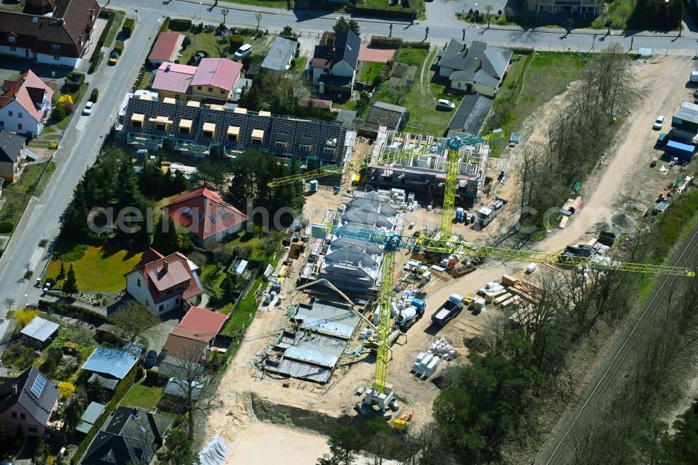 Loddin from above - Construction site of holiday house plant of the park in Loddin on the island of Usedom in the state Mecklenburg - Western Pomerania, Germany