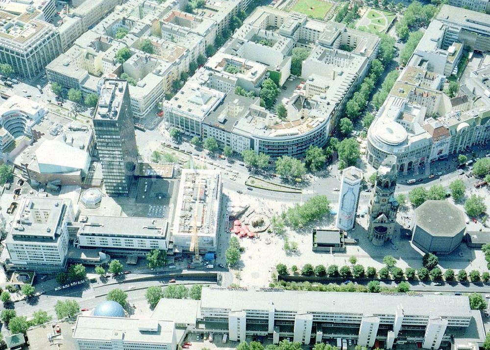 Aerial image Berlin - Charlottenburg - Baustelle der Firma STREIF-Baulogistik am Europacenter in Berlin - Charlottenburg.