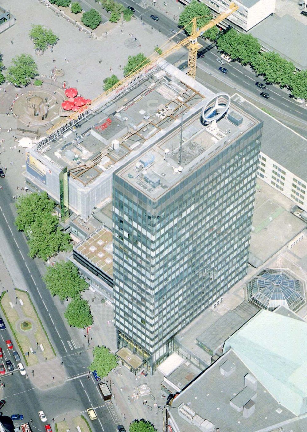 Aerial photograph Berlin - Charlottenburg - Baustelle der Firma STREIF-Baulogistik am Europacenter in Berlin - Charlottenburg.