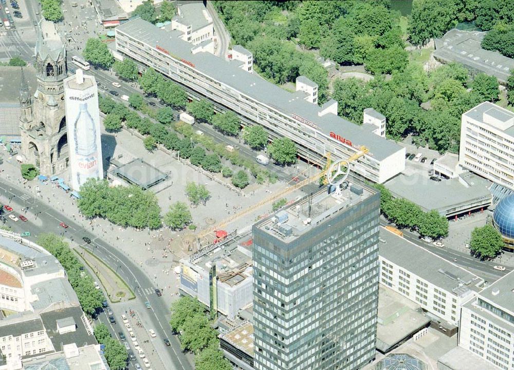 Berlin - Charlottenburg from above - Baustelle der Firma STREIF-Baulogistik am Europacenter in Berlin - Charlottenburg.