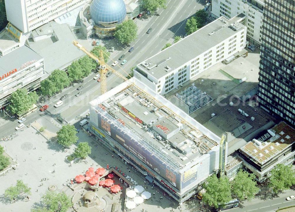 Berlin - Charlottenburg from above - Baustelle der Firma STREIF-Baulogistik am Europacenter in Berlin - Charlottenburg.