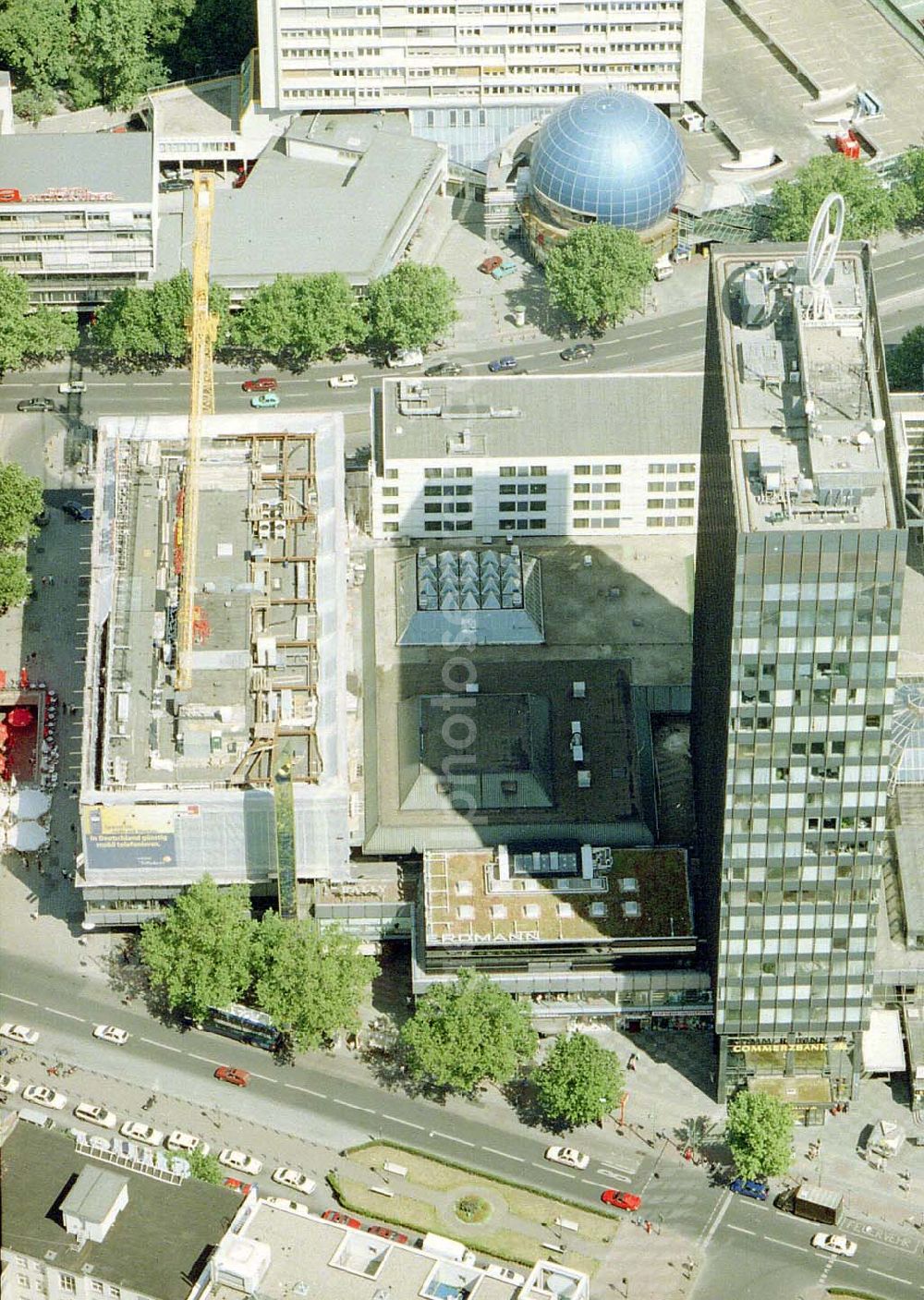 Berlin - Charlottenburg from the bird's eye view: Baustelle der Firma STREIF-Baulogistik am Europacenter in Berlin - Charlottenburg.