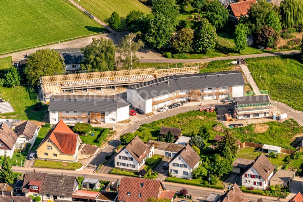 Aerial image Ettenheim - Construction site for the new building of Asylum accommodation buildings Ortsteil Ettenheimweiler in Ettenheim in the state Baden-Wurttemberg, Germany