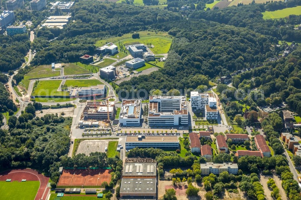 Aerial image Bochum - Construction of a building complex of university fuer Gesundheit on Gesundheitsconpus in Stadtteil Querenburg in Bochum in the state North Rhine-Westphalia, Germany