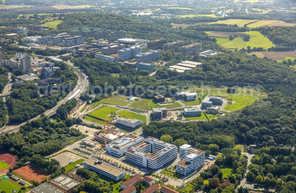 Aerial photograph Bochum - Construction of a building complex of university fuer Gesundheit on Gesundheitsconpus in Stadtteil Querenburg in Bochum in the state North Rhine-Westphalia, Germany