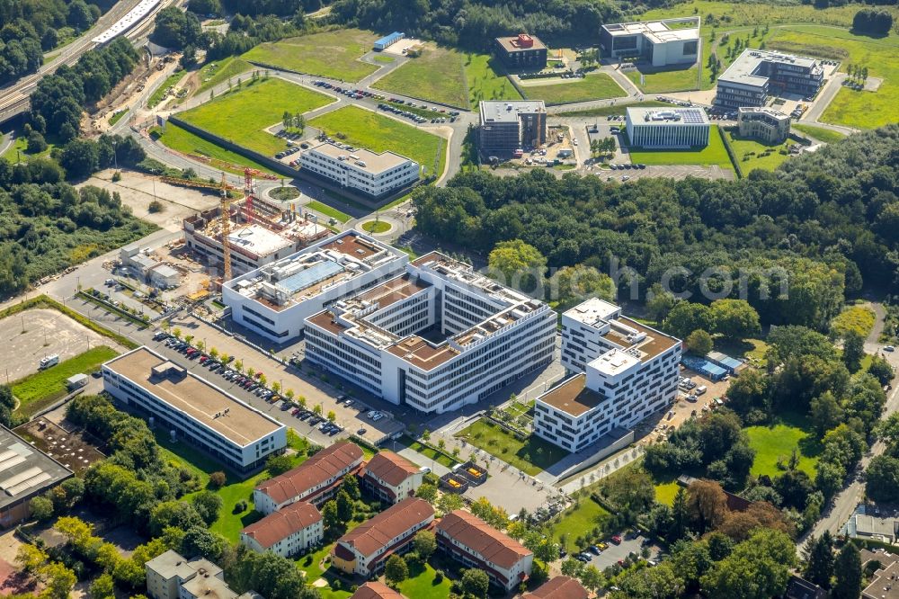 Bochum from above - Construction of a building complex of university fuer Gesundheit on Gesundheitsconpus in Stadtteil Querenburg in Bochum in the state North Rhine-Westphalia, Germany