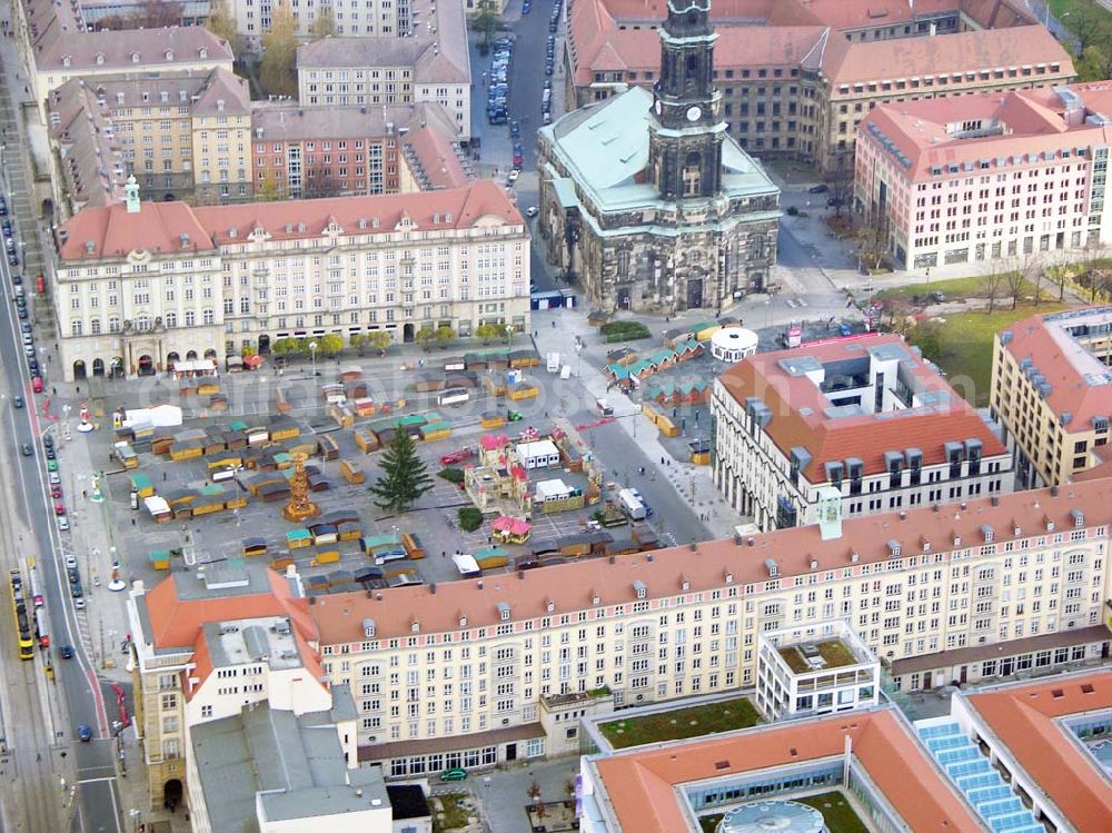 Aerial photograph Dresden - 14.11.2004 Dresden Baustelle an der Frauenkirche in der Dresdner Altstadt