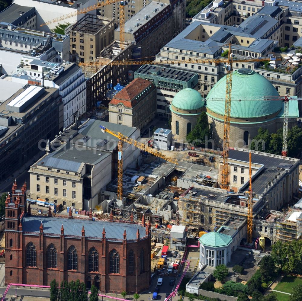 Berlin Mitte from above - Construction site at Friedrichswerder Church in Berlin