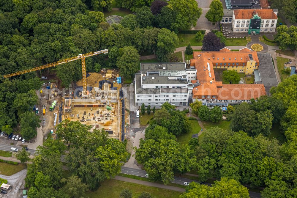 Hamm from the bird's eye view Construction site for a new extension to
