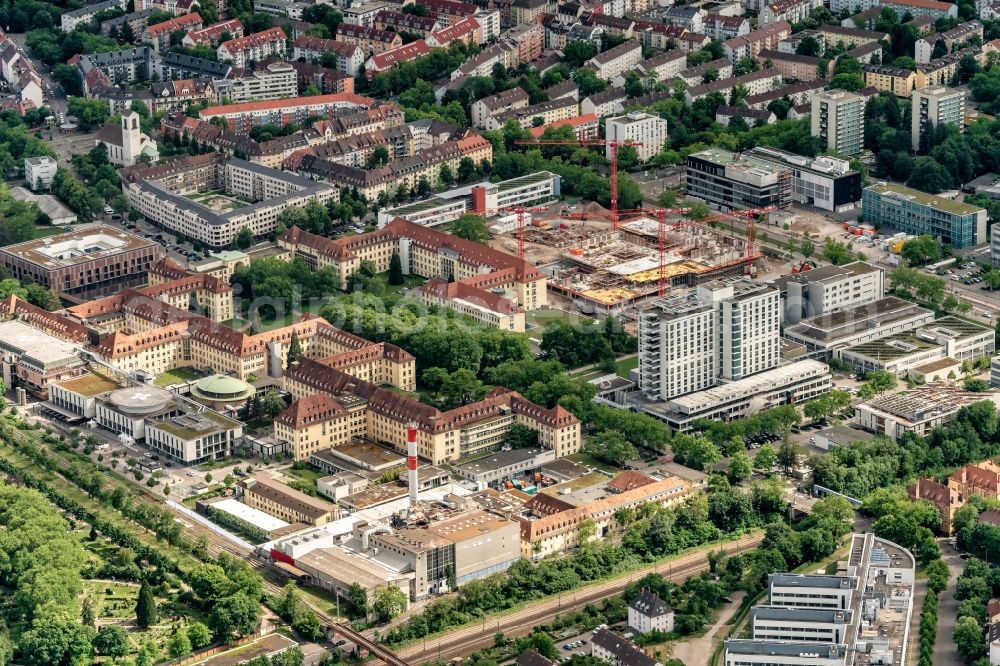 Freiburg im Breisgau from the bird's eye view Construction site for a