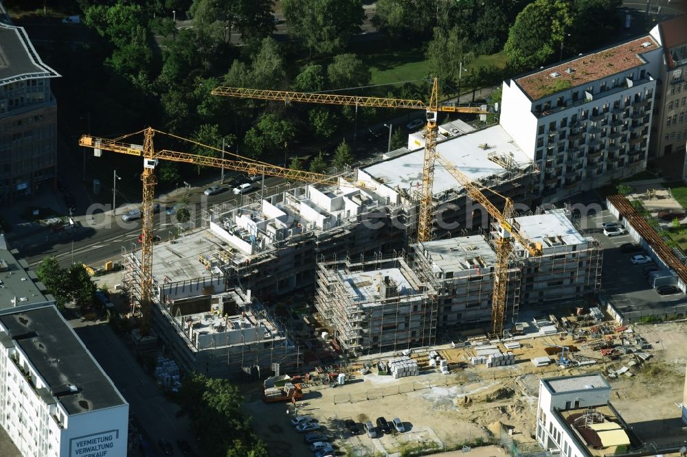 Aerial photograph Leipzig - Gutted buildings on the area of a former printing plant in Leipzig in the state Saxony. The old buildings are part of a housing project