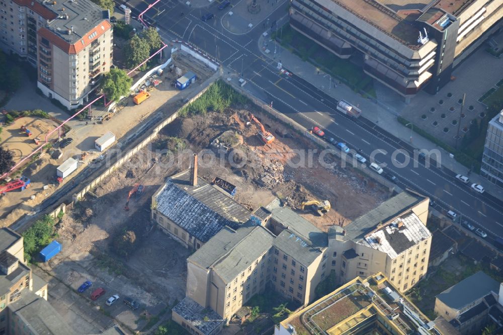 Aerial photograph Berlin - View of the construction area opposite to the Czech Embassy at the Wilhelmstraße in Berlin. Until 2013 shops, offices and flats will be built