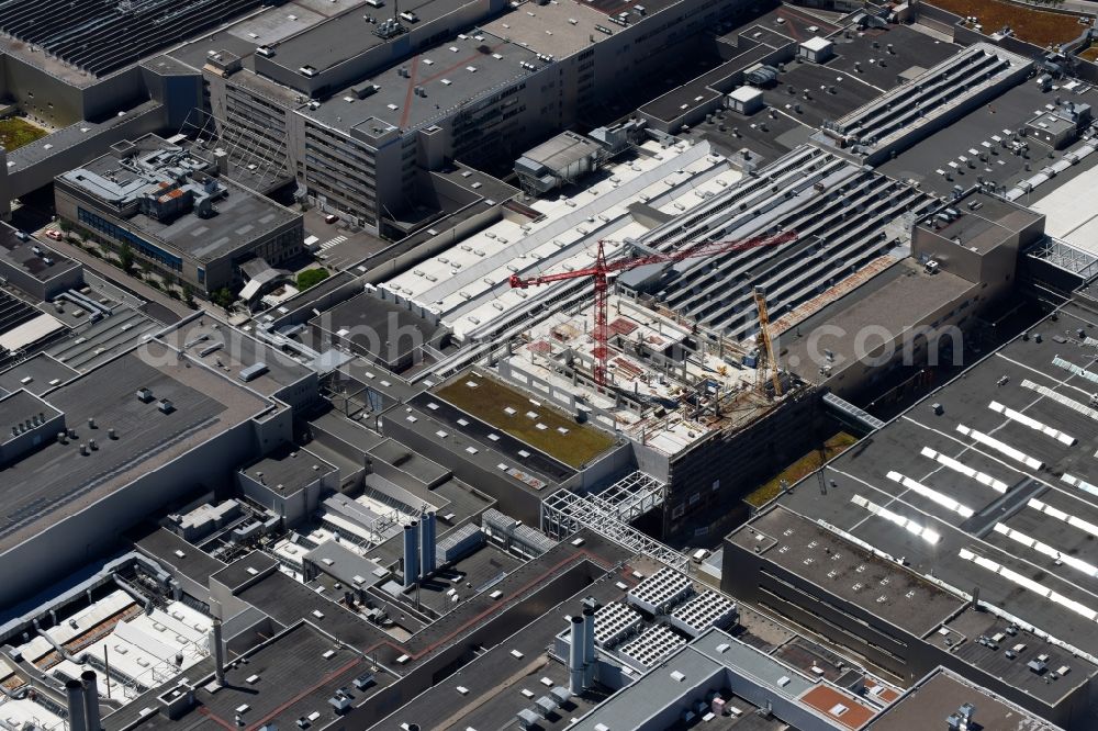 Aerial photograph München - Construction site on Gelaende of BMW AG in the district Milbertshofen-Am Hart in Munich in the state Bavaria, Germany