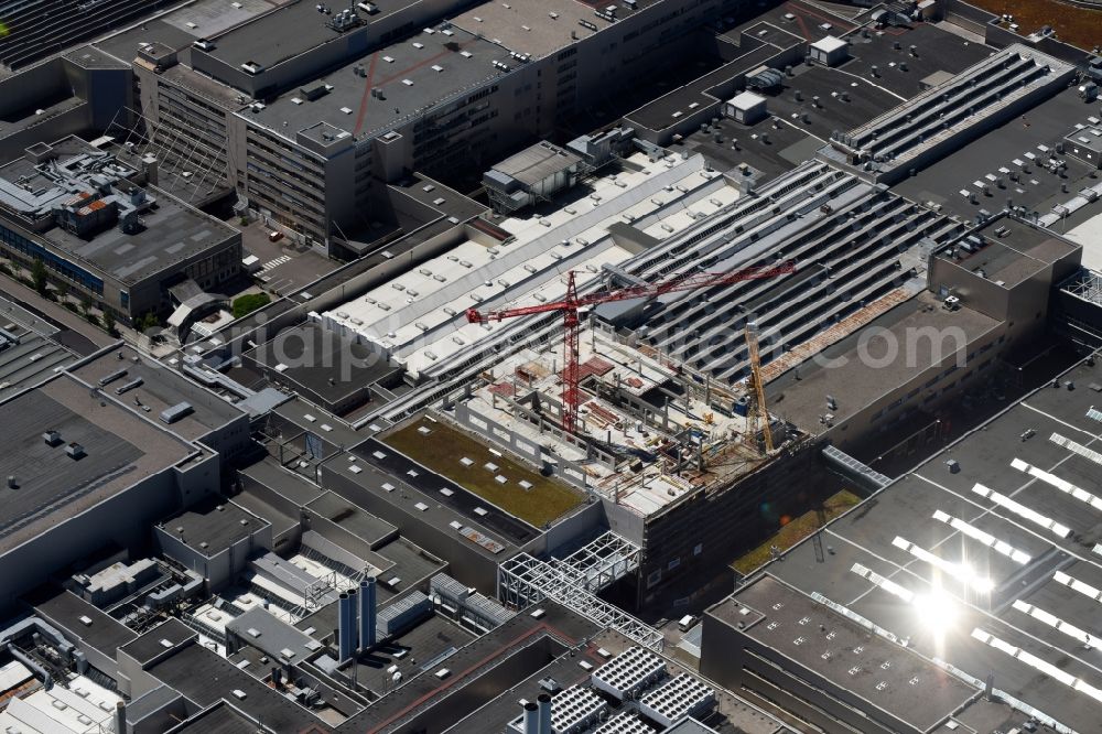 München from above - Construction site on Gelaende of BMW AG in the district Milbertshofen-Am Hart in Munich in the state Bavaria, Germany