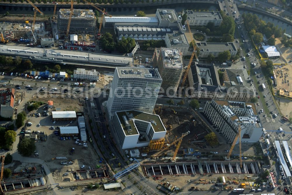 Aerial image Berlin - Construction site for the new Europacity on Heidestrasse in Berlin in Germany