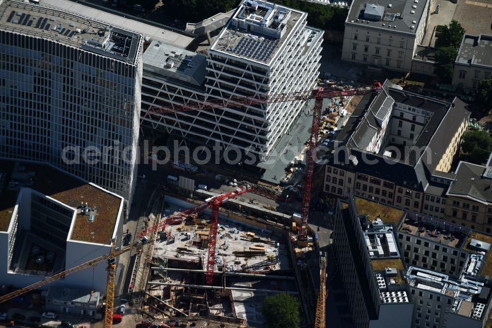 Aerial image Berlin - Construction site for the new Europacity on Heidestrasse in Berlin in Germany. View of the Southern area of the new business and residential quarter. A tunnel for the S 21 rail line is being completed as well