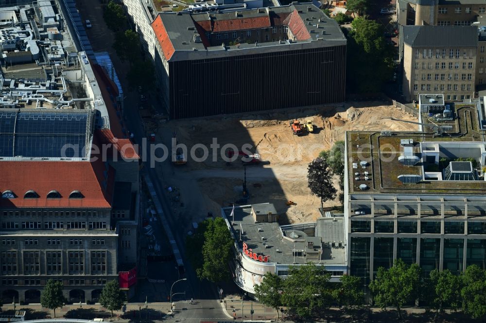 Aerial image Berlin - Building site office building Passauer Strasse in the district Schoeneberg in Berlin, Germany