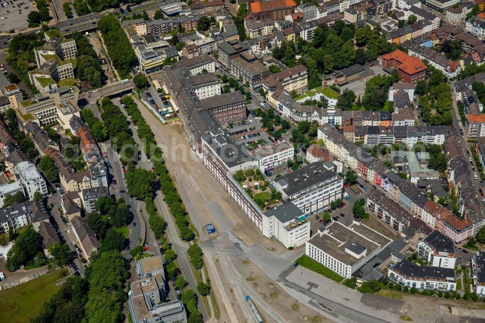 Essen from the bird's eye view: Construction on the Girardet street in Essen in North Rhine-Westphalia