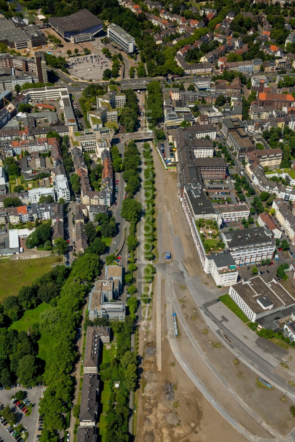 Aerial image Essen - Construction on the Girardet street in Essen in North Rhine-Westphalia