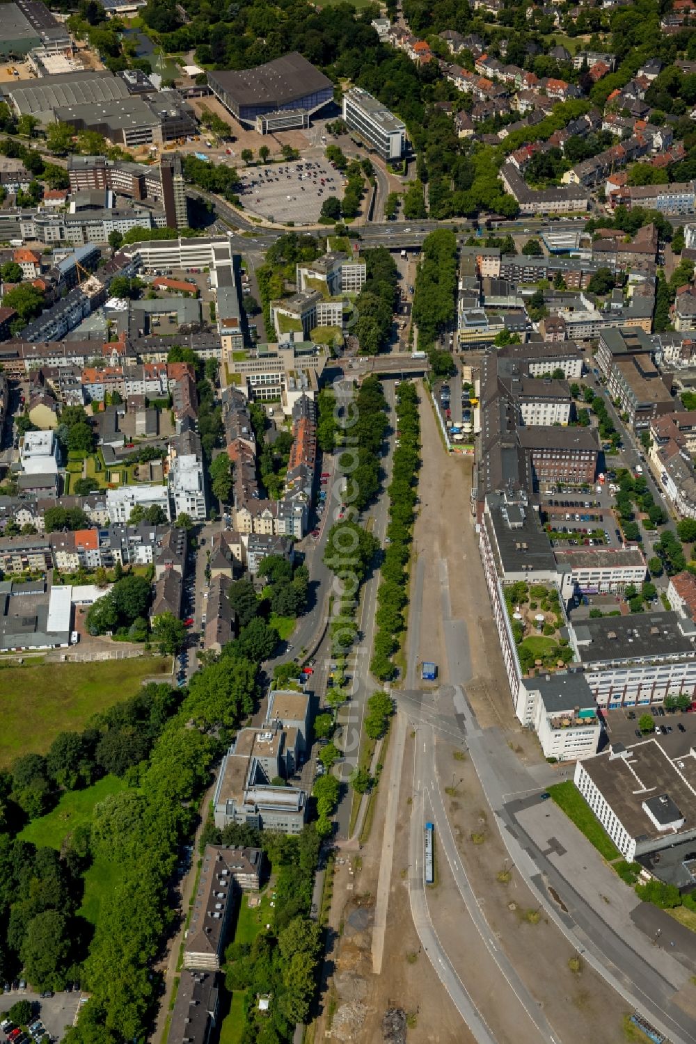 Aerial photograph Essen - Construction on the Girardet street in Essen in North Rhine-Westphalia