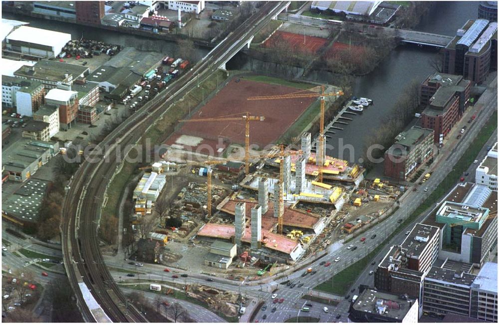 Aerial photograph Hamburg - Baustelle am Hamburger Hafen.