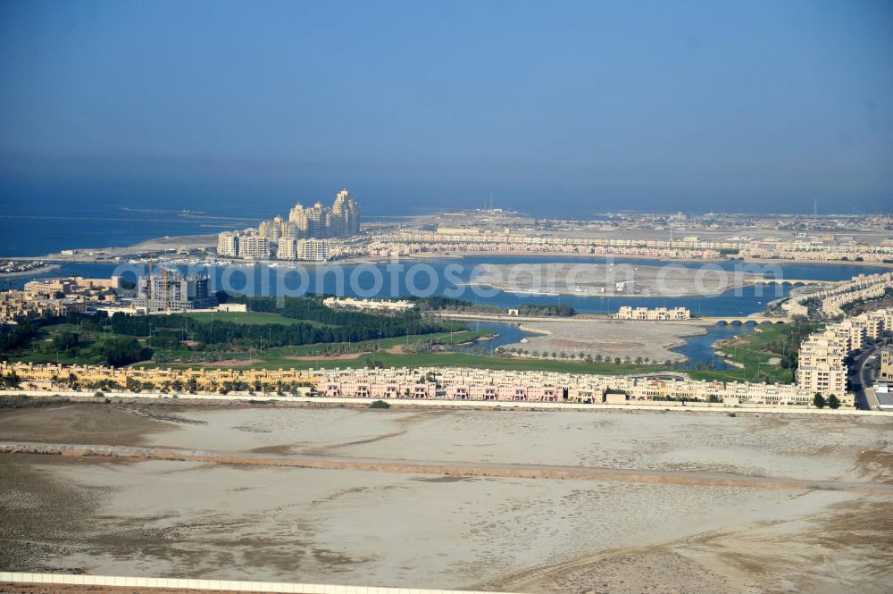 Aerial image Ras Al Khaimah - Construction site of the Al Hamra Village Project in the arab emirate Ras Al Khaimah. The project is realized by the state-owned company Al Hamra Real Estate