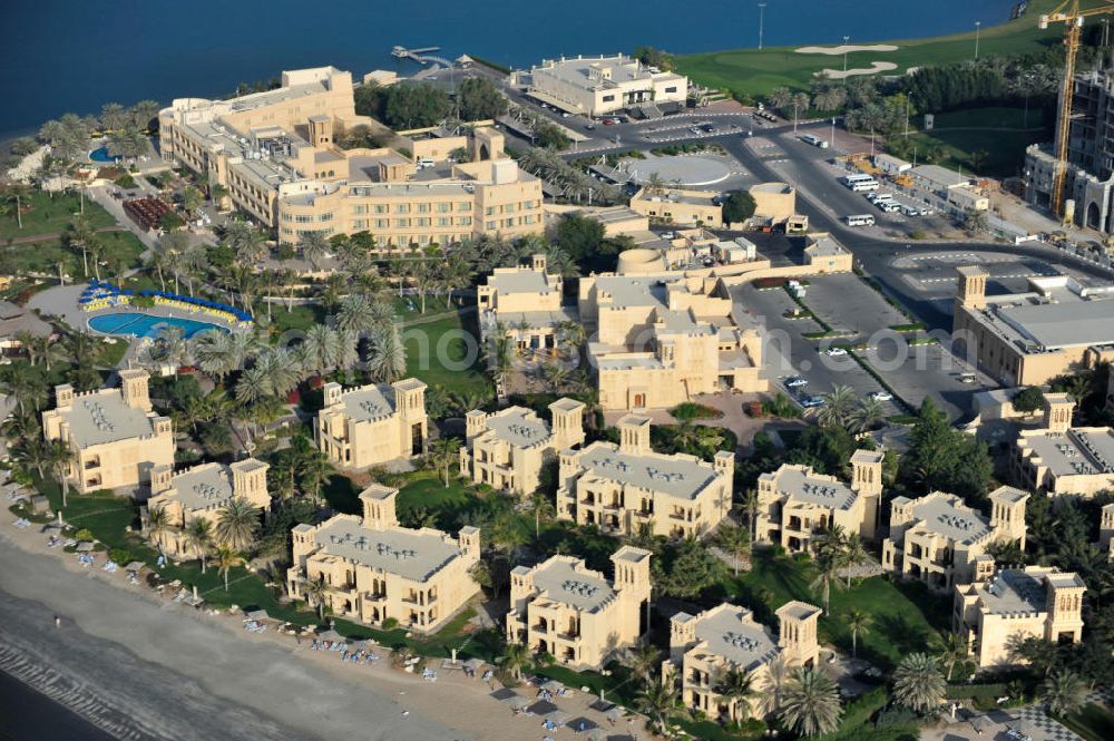 Aerial photograph Ras Al Khaimah - Construction site of the Al Hamra Village Project in the arab emirate Ras Al Khaimah. The project is realized by the state-owned company Al Hamra Real Estate