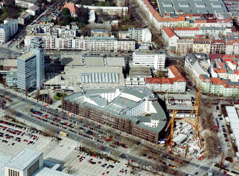 Berlin - Charlottenburg from above - Baustelle am Haus des Rundfunks am Messegelände / Funkturm in Berlin - Charlottenburg.