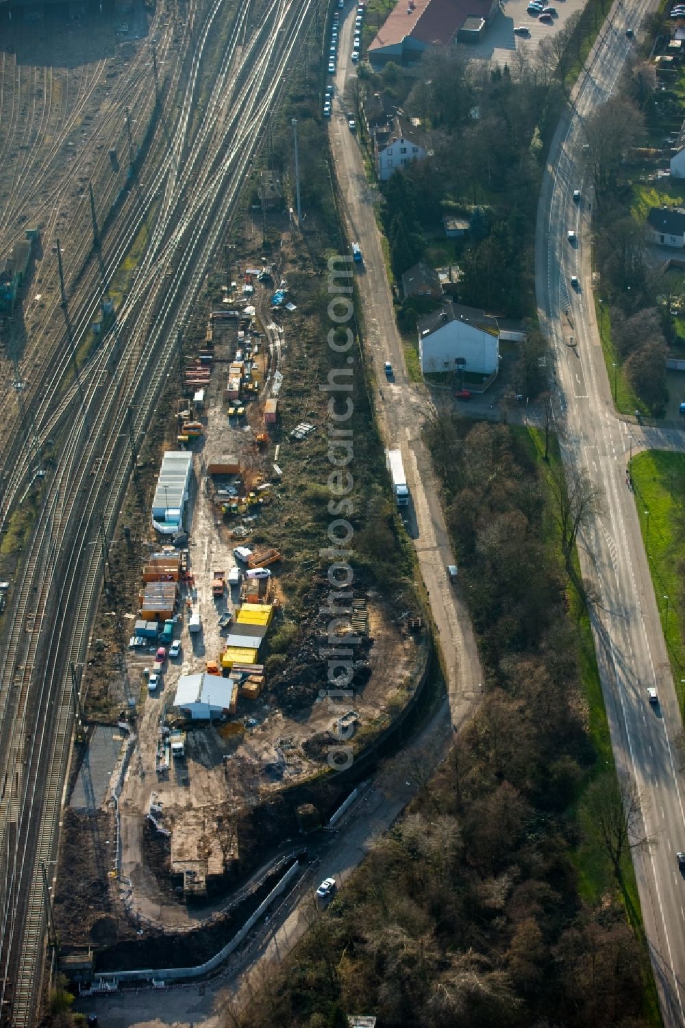 Herne from above - Construction site at Herner Strasse in Herne in North Rhine-Westphalia