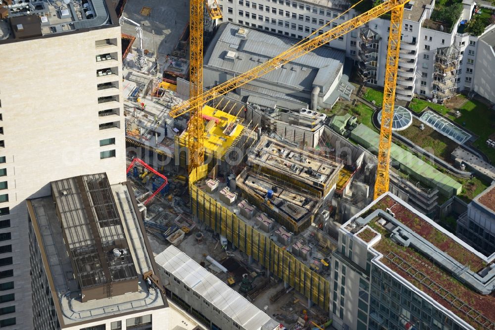 Berlin from above - Construction of high-rise commercial building, Upper West on the Breitscheidplatz in Berlin-Charlottenburg