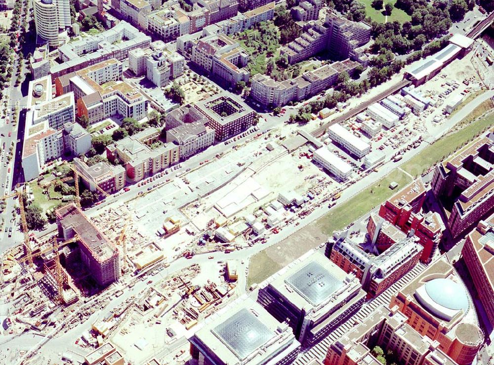 Aerial photograph Berlin - Tiergarten - Baustelle der HVB-Projekt am Potsdamer Platz in Berlin-Tiergarten.