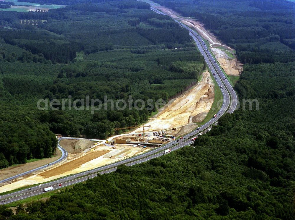 Willroth from above - Construction of the ICE - high speed rail road along the A3 motorway in the Westerwald in Willroth in Rhineland-Palatinate