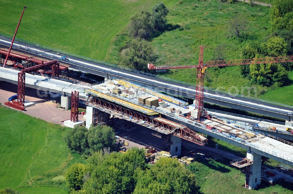 Aerial photograph Osendorf - View of construction site of the ICE track construction in Osendorf in Saxony-Anhalt