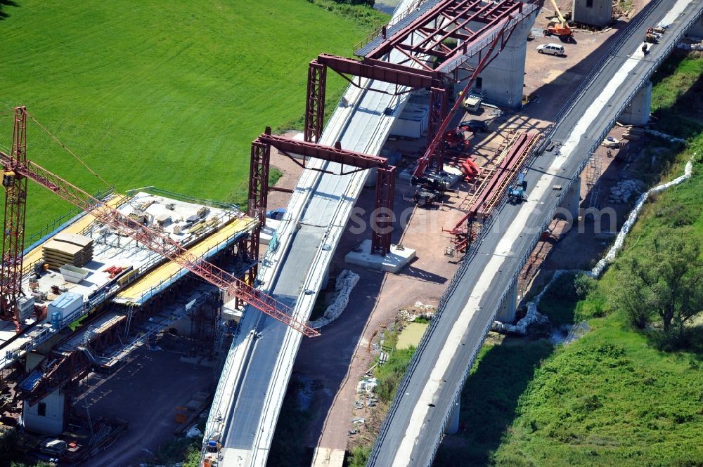 Osendorf from the bird's eye view: View of construction site of the ICE track construction in Osendorf in Saxony-Anhalt