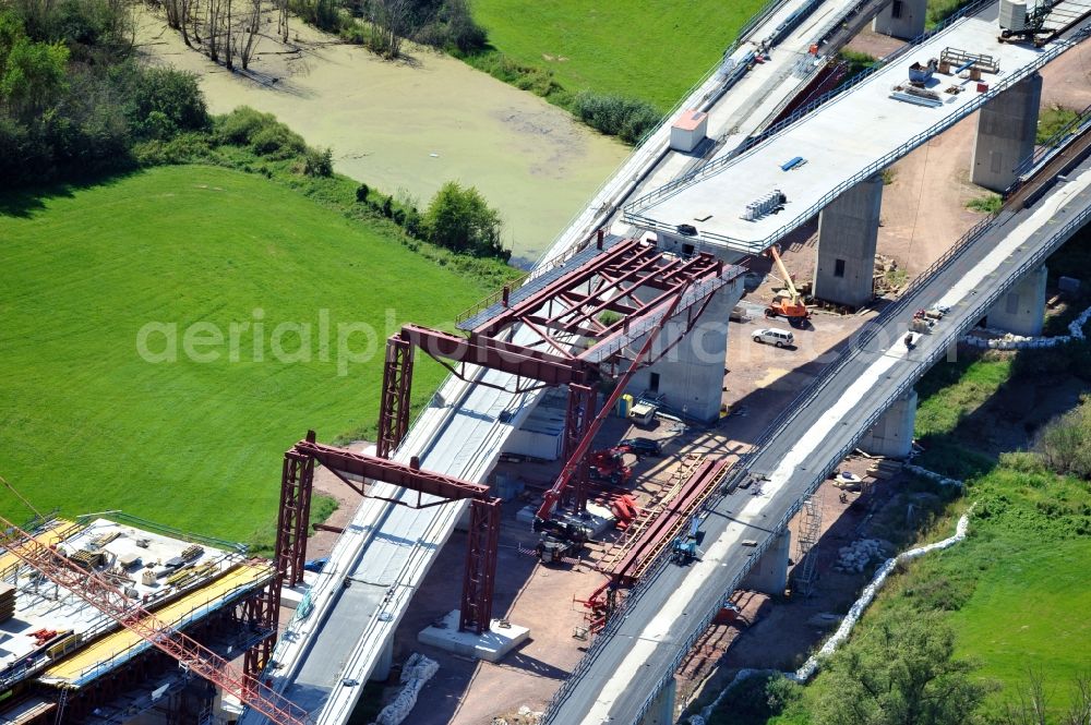 Aerial image Osendorf - View of construction site of the ICE track construction in Osendorf in Saxony-Anhalt