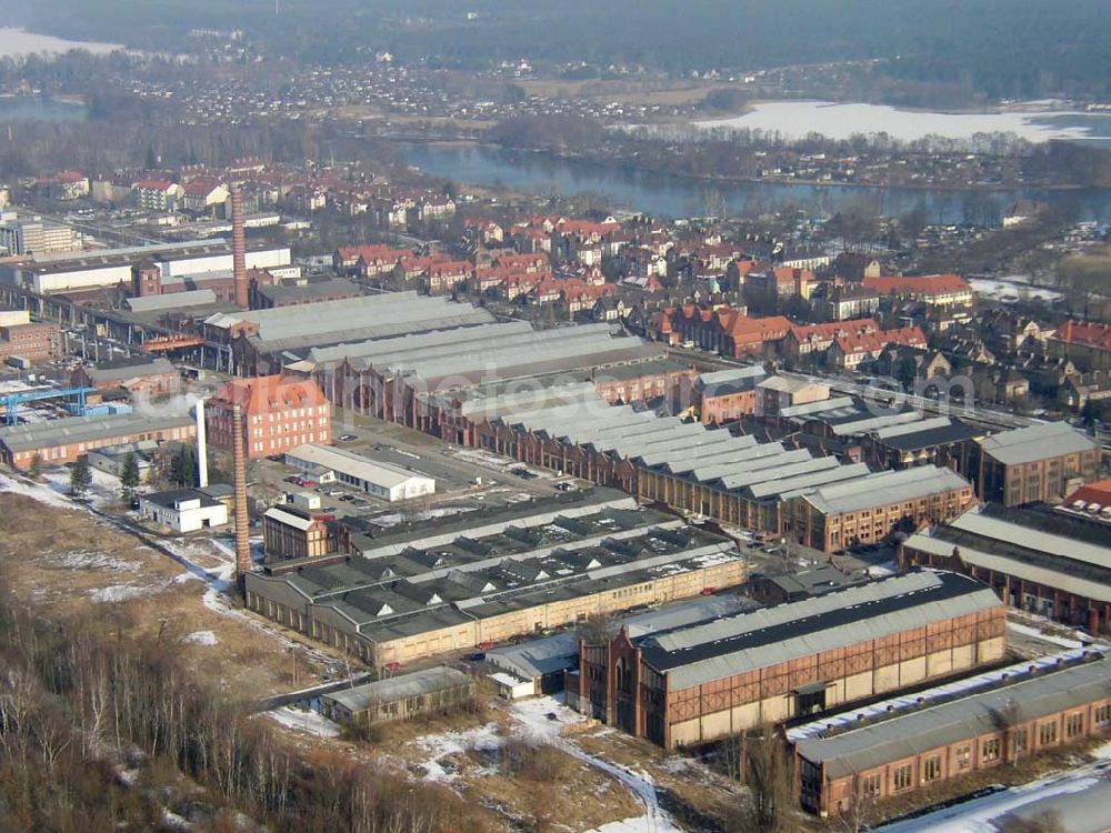 Wildau/Brandenburg from above - Baustelle im Industriegebiet Wildau am südlichen Berliner Ring im Bundesland Brandenburg Pilot: Grahn