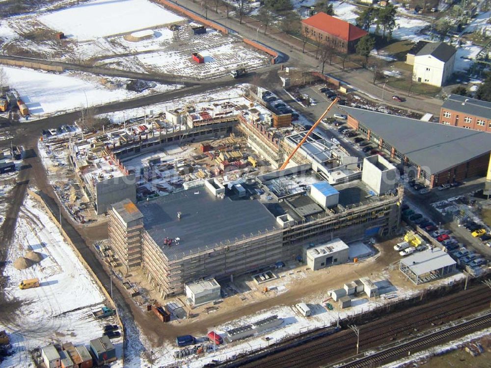 Aerial photograph Wildau/Brandenburg - Baustelle im Industriegebiet Wildau am südlichen Berliner Ring im Bundesland Brandenburg Pilot: Grahn