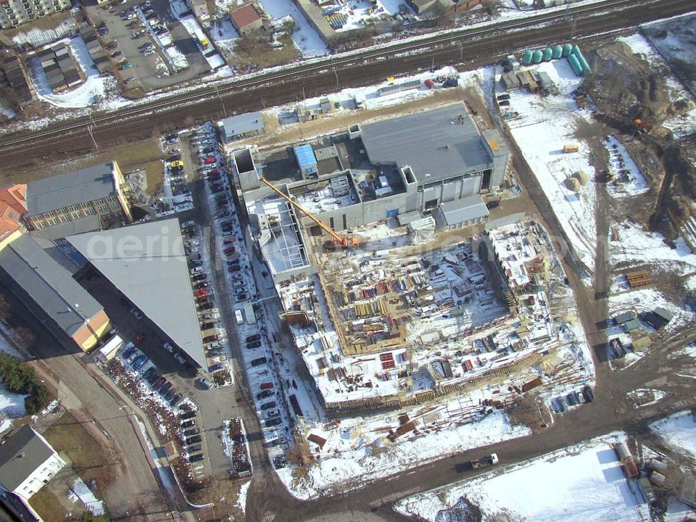 Wildau/Brandenburg from above - Baustelle im Industriegebiet Wildau am südlichen Berliner Ring im Bundesland Brandenburg Pilot: Grahn